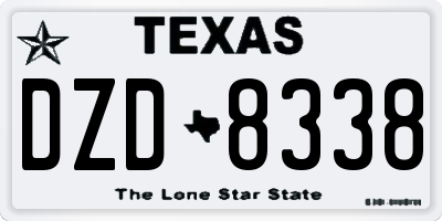 TX license plate DZD8338