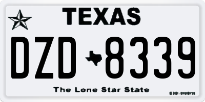 TX license plate DZD8339