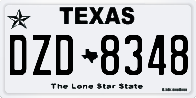 TX license plate DZD8348