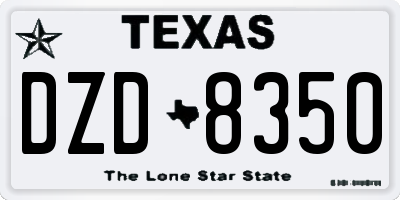 TX license plate DZD8350