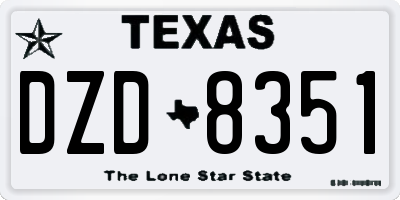 TX license plate DZD8351