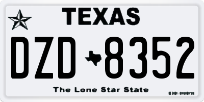 TX license plate DZD8352