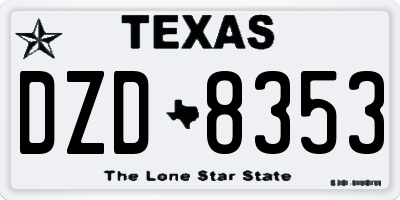 TX license plate DZD8353