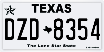 TX license plate DZD8354