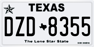 TX license plate DZD8355