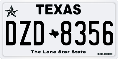 TX license plate DZD8356