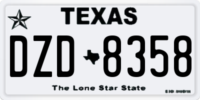 TX license plate DZD8358