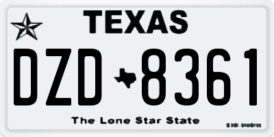 TX license plate DZD8361