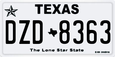 TX license plate DZD8363