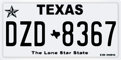 TX license plate DZD8367
