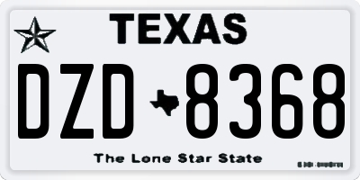 TX license plate DZD8368