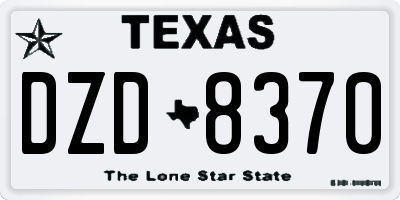 TX license plate DZD8370