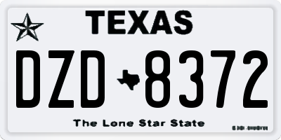 TX license plate DZD8372