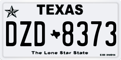 TX license plate DZD8373