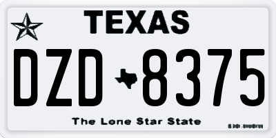 TX license plate DZD8375