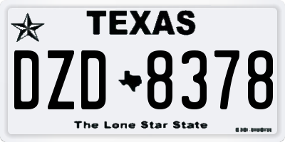 TX license plate DZD8378