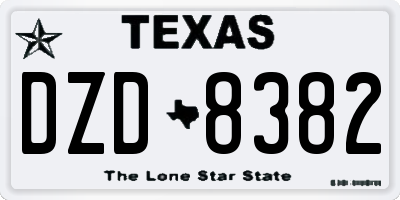 TX license plate DZD8382