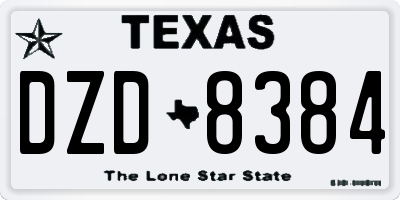 TX license plate DZD8384