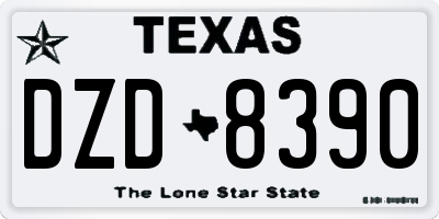 TX license plate DZD8390