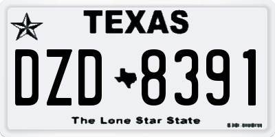 TX license plate DZD8391