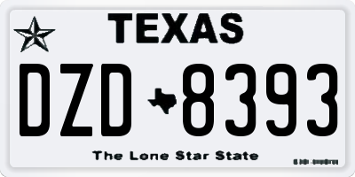 TX license plate DZD8393