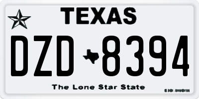 TX license plate DZD8394