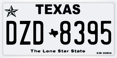 TX license plate DZD8395