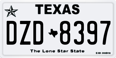 TX license plate DZD8397
