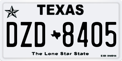 TX license plate DZD8405