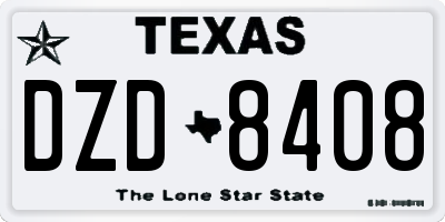 TX license plate DZD8408