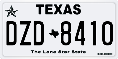 TX license plate DZD8410