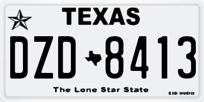 TX license plate DZD8413