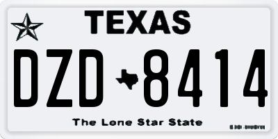 TX license plate DZD8414
