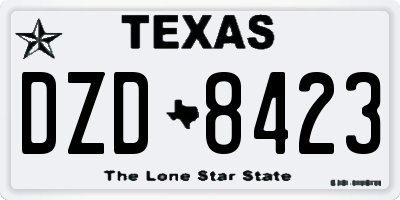 TX license plate DZD8423