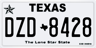 TX license plate DZD8428
