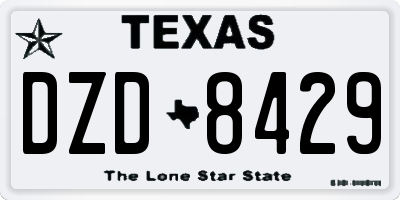 TX license plate DZD8429