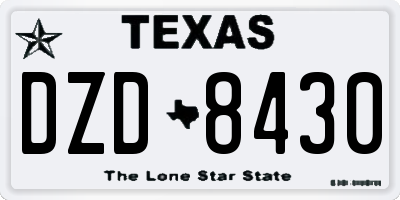TX license plate DZD8430