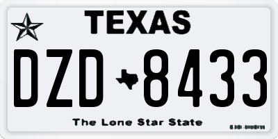 TX license plate DZD8433