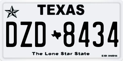 TX license plate DZD8434