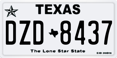 TX license plate DZD8437