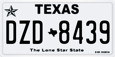 TX license plate DZD8439