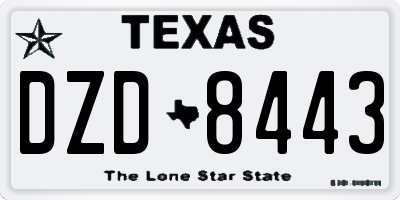 TX license plate DZD8443