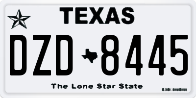 TX license plate DZD8445