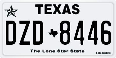 TX license plate DZD8446