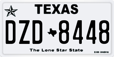 TX license plate DZD8448