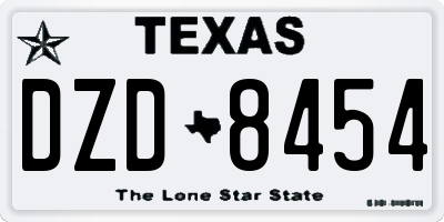 TX license plate DZD8454
