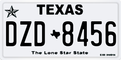 TX license plate DZD8456