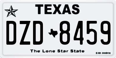 TX license plate DZD8459
