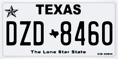 TX license plate DZD8460
