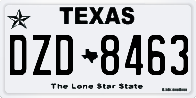 TX license plate DZD8463